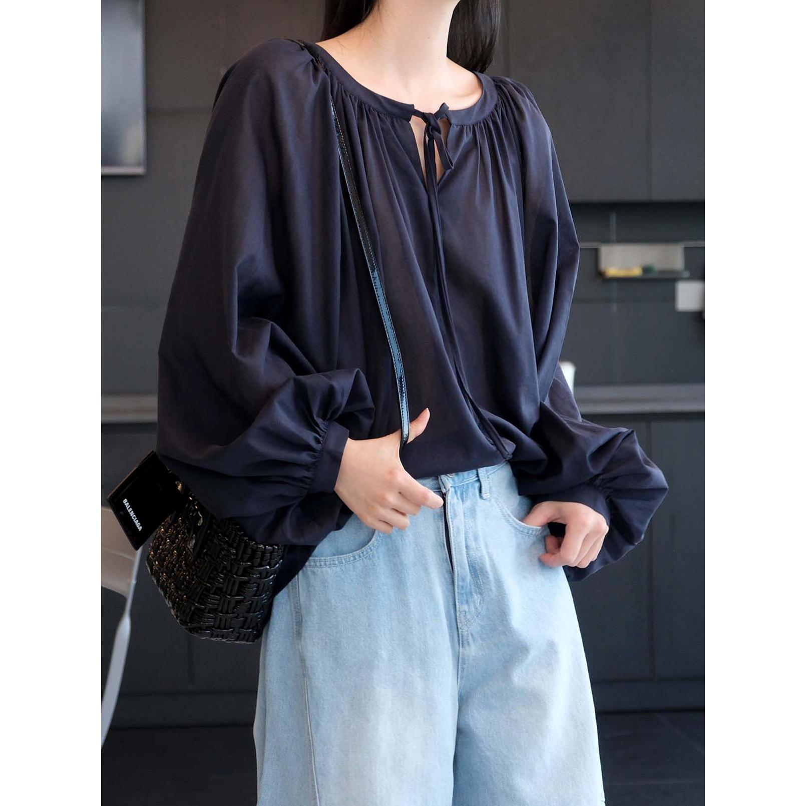 

Louvre Летний французский романтический топ с рукавами-фонариками для кукол для женщин One Size темно-синий