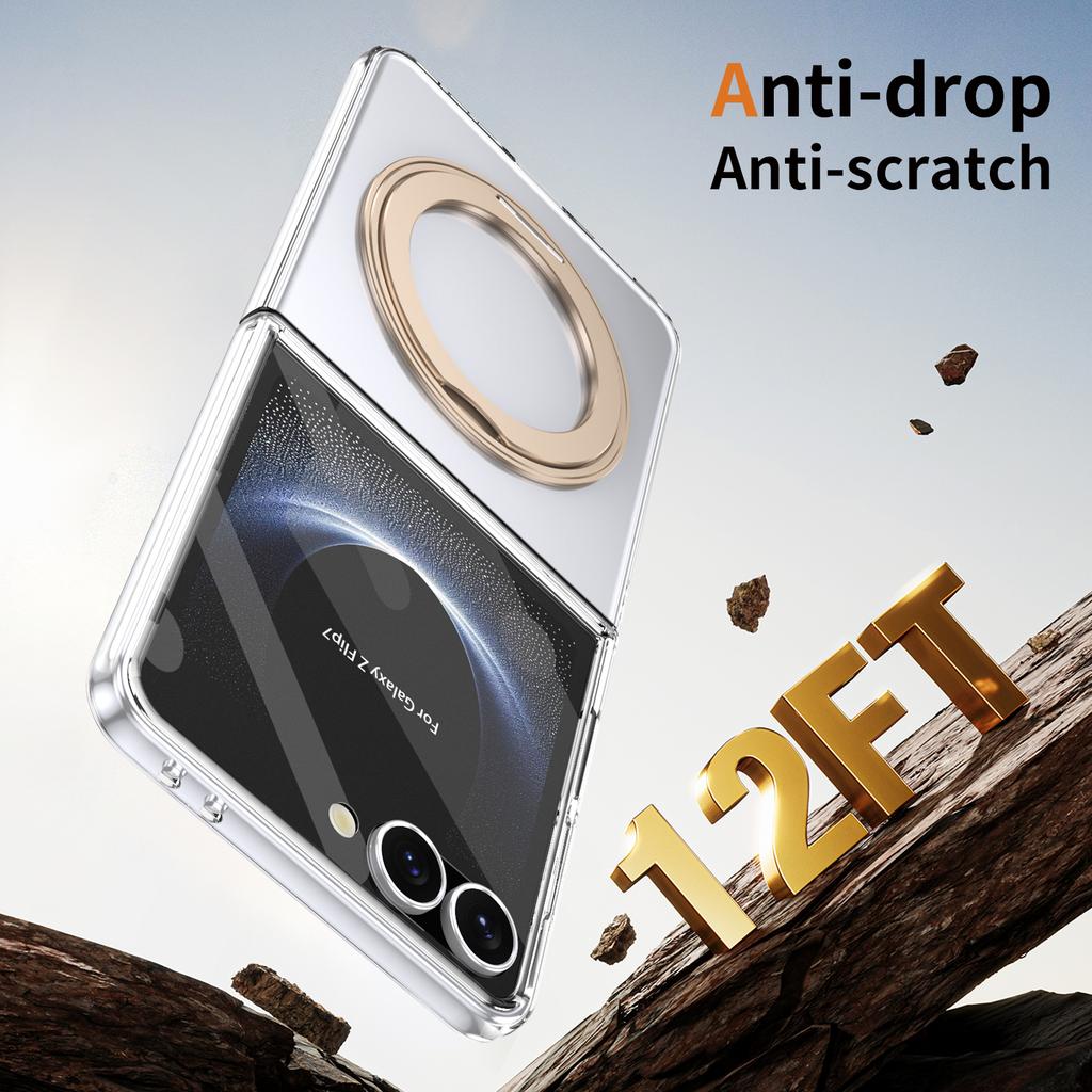 360° drehbarer magnetischer Ständer Integriertes Case mit integriertem Displayschutz für Samsung Z Flip 8 7 6 5 4 3 Stoßfeste Hülle