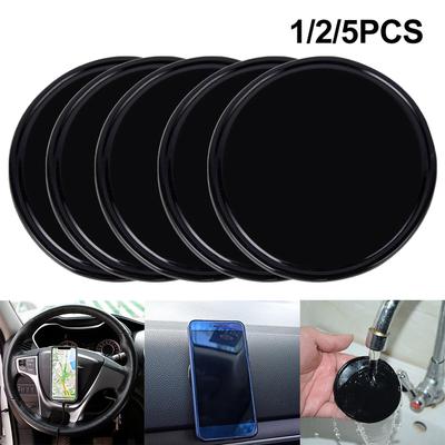 Tapete Antiderrapante de Silicone Gel para Painel de Carro Almofada Pegajosa Redonda 8x8cm Preto