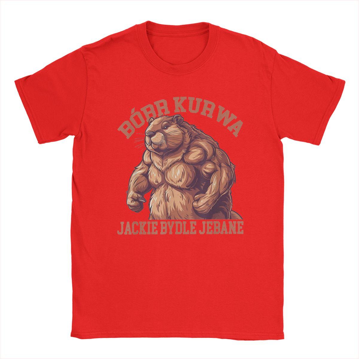 Muscular Beaver TShirt Unisex Women Polish Meme Graphic Tee Summer New Pure Cotton Casual Fashion Sportswear Top Streetwear S