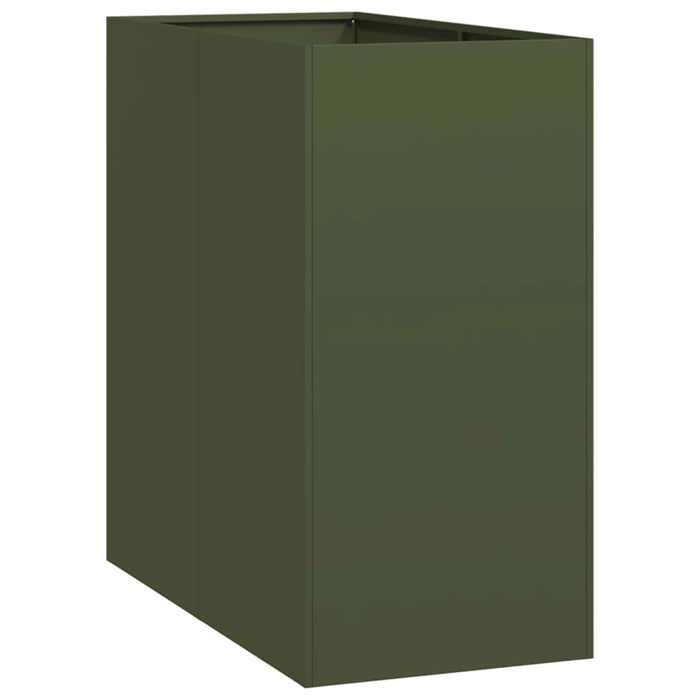 VidaXL Jardinière vert olive 40x80x80 cm acier, pot de fleurs, support de plantes, lit surélevé, support de jardinière, bac 860776