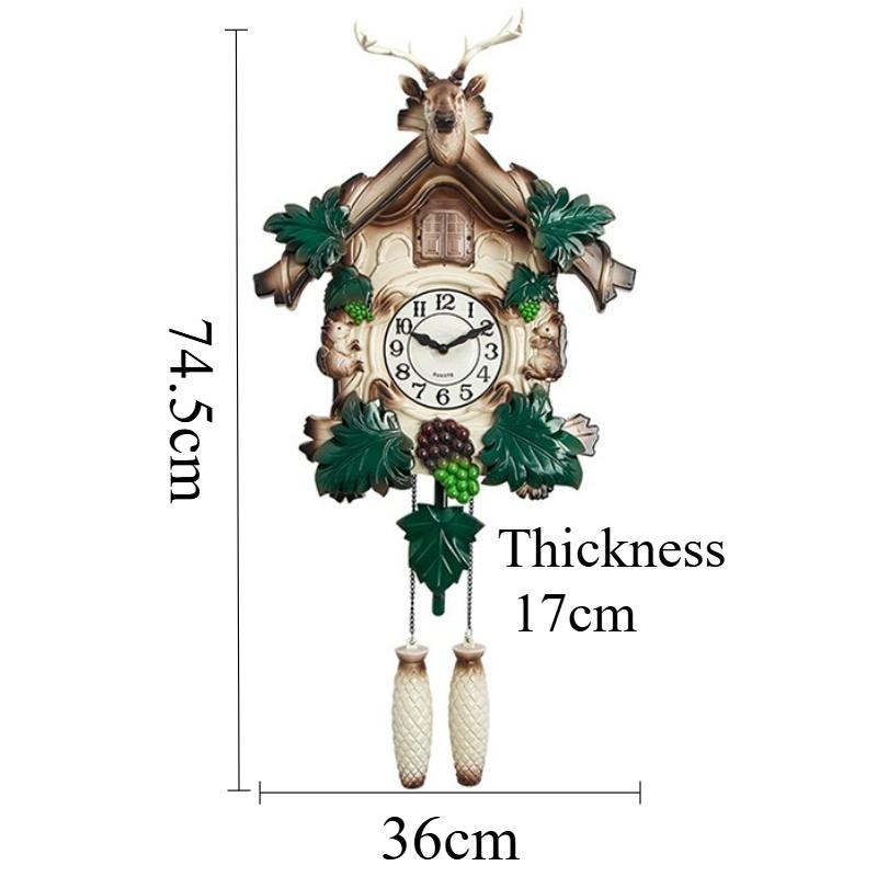 Wall Clock Aesthetic Cuckoo Clocks Retro Wall Watch Decorative Watches Luxury Living Room Ornaments Elegant Home Decoration