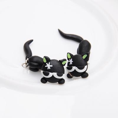 100% Handgefertigt Polymer Clay Niedliche Katze Roter Fuchs Süßer Panda Eichhörnchen Tiger Tier Steckerohrringe
