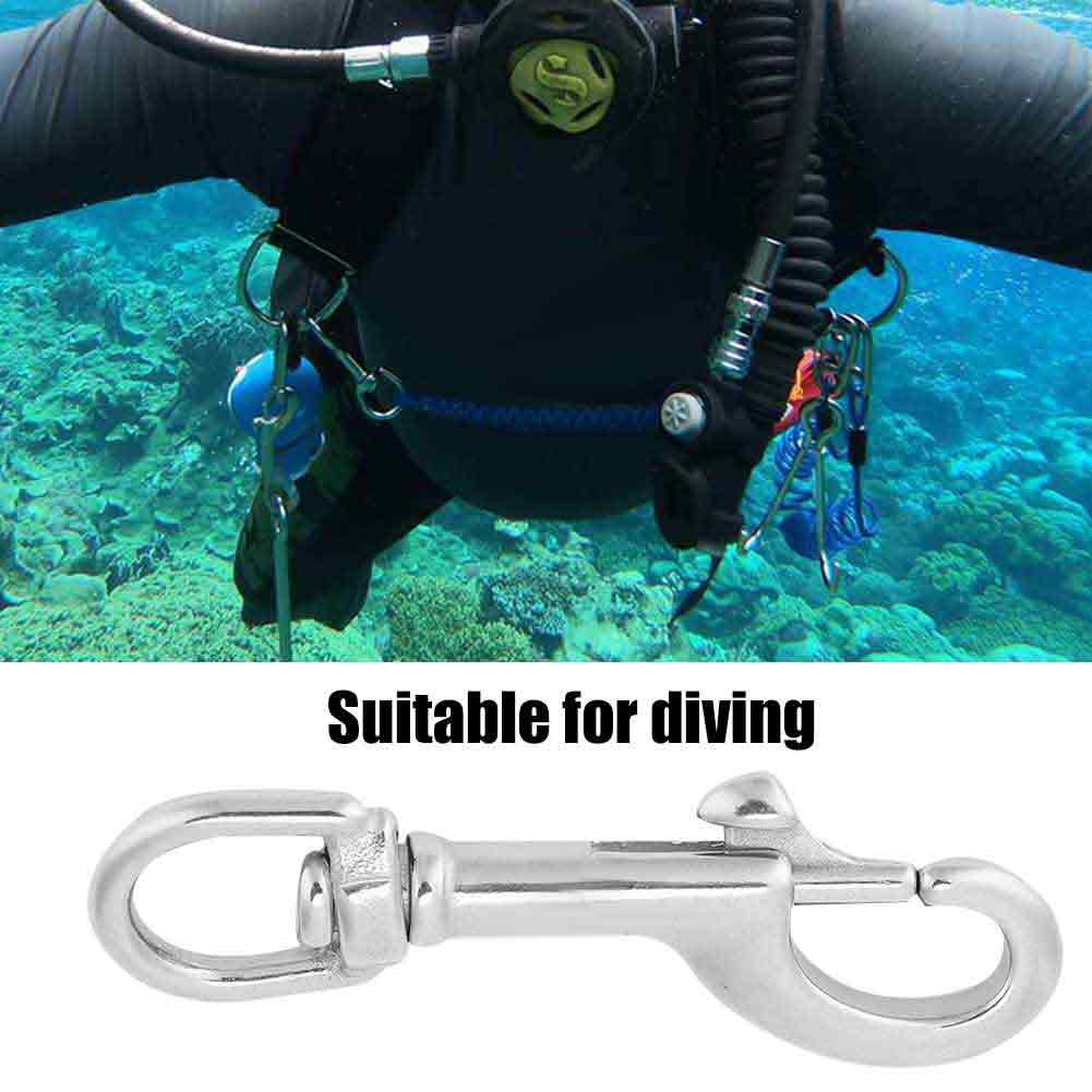 316 Stainless Steel Single Head Hook Swivel Eye Snap Scuba Diving Accessory