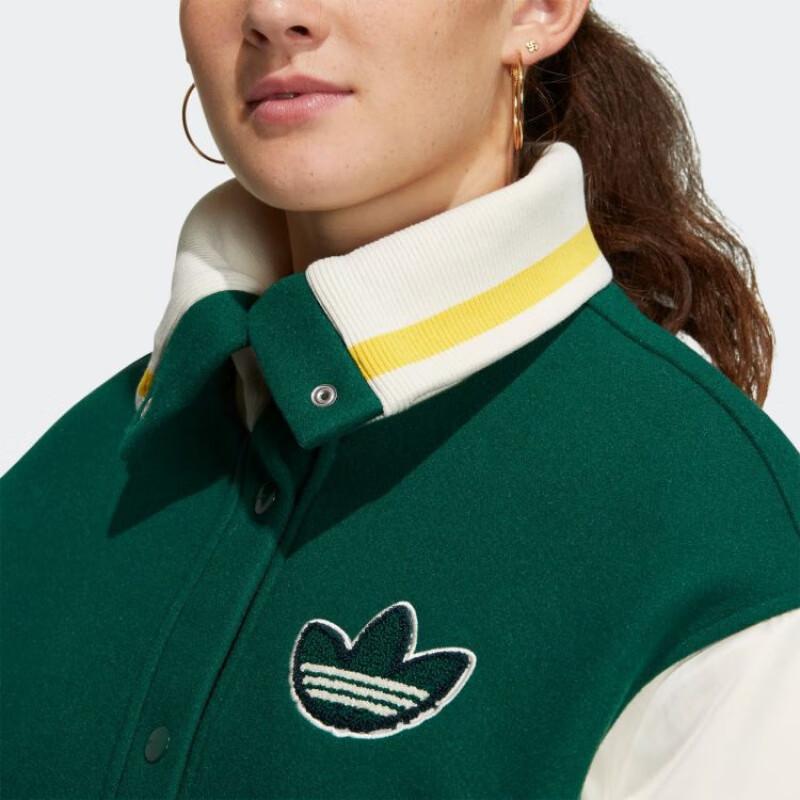 Adidas Originals Trefoil Patchwork Casual Jacket Women Jacket White Green HY4184