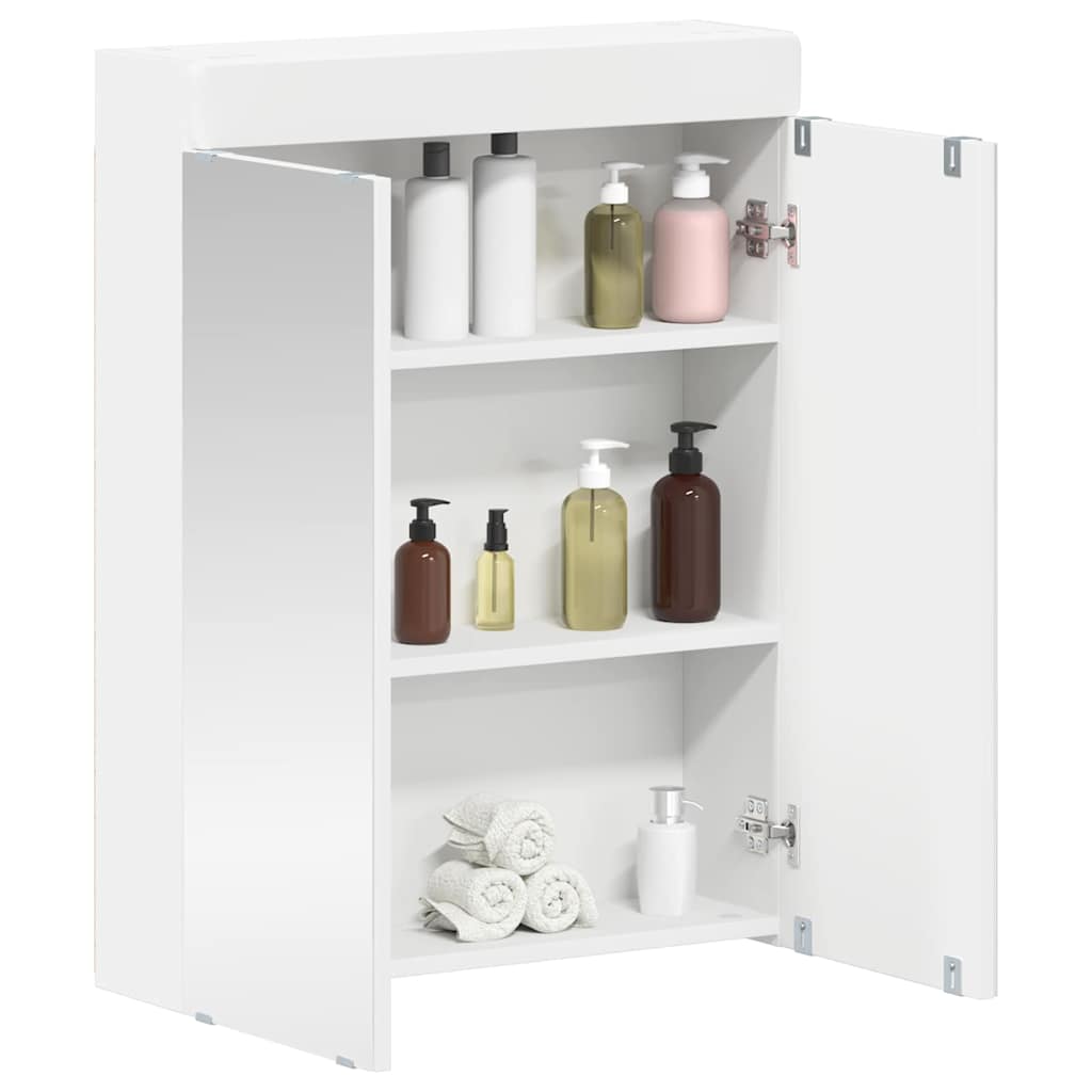 Bathroom Mirror Cabinet with Shelf TULUM White 60 x 16.5 x 78 cm