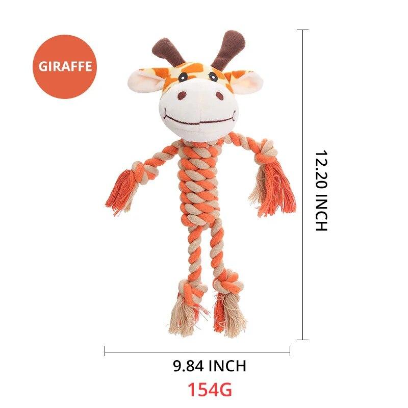 1pc Pet Dog Toy Interactive Squeak Molar Plush Toy Animal Shaped for Dogs Fit for Pet Funny Durable Chew Toy Pets Supplies