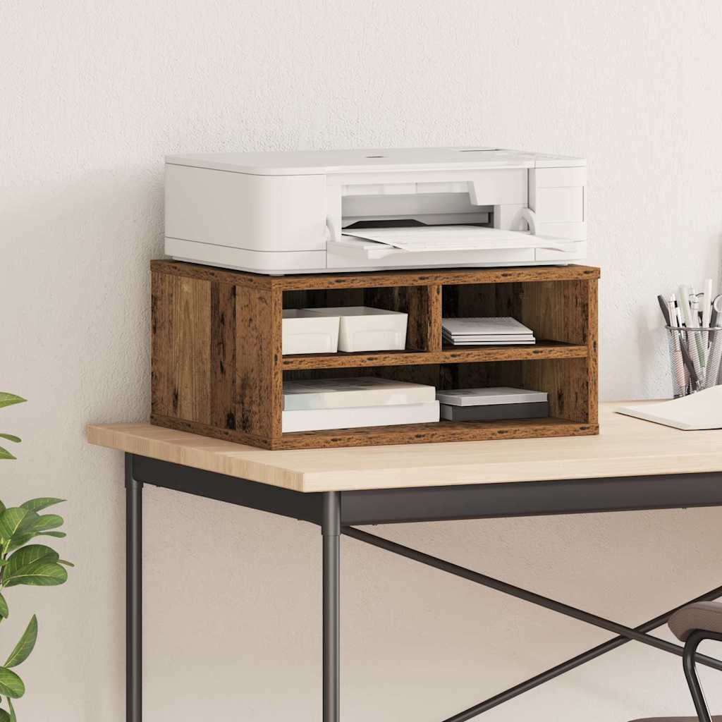 Printer Stand Reclaimed Wood Look 49 X 40 X 22.5 Cm Engineered Wood