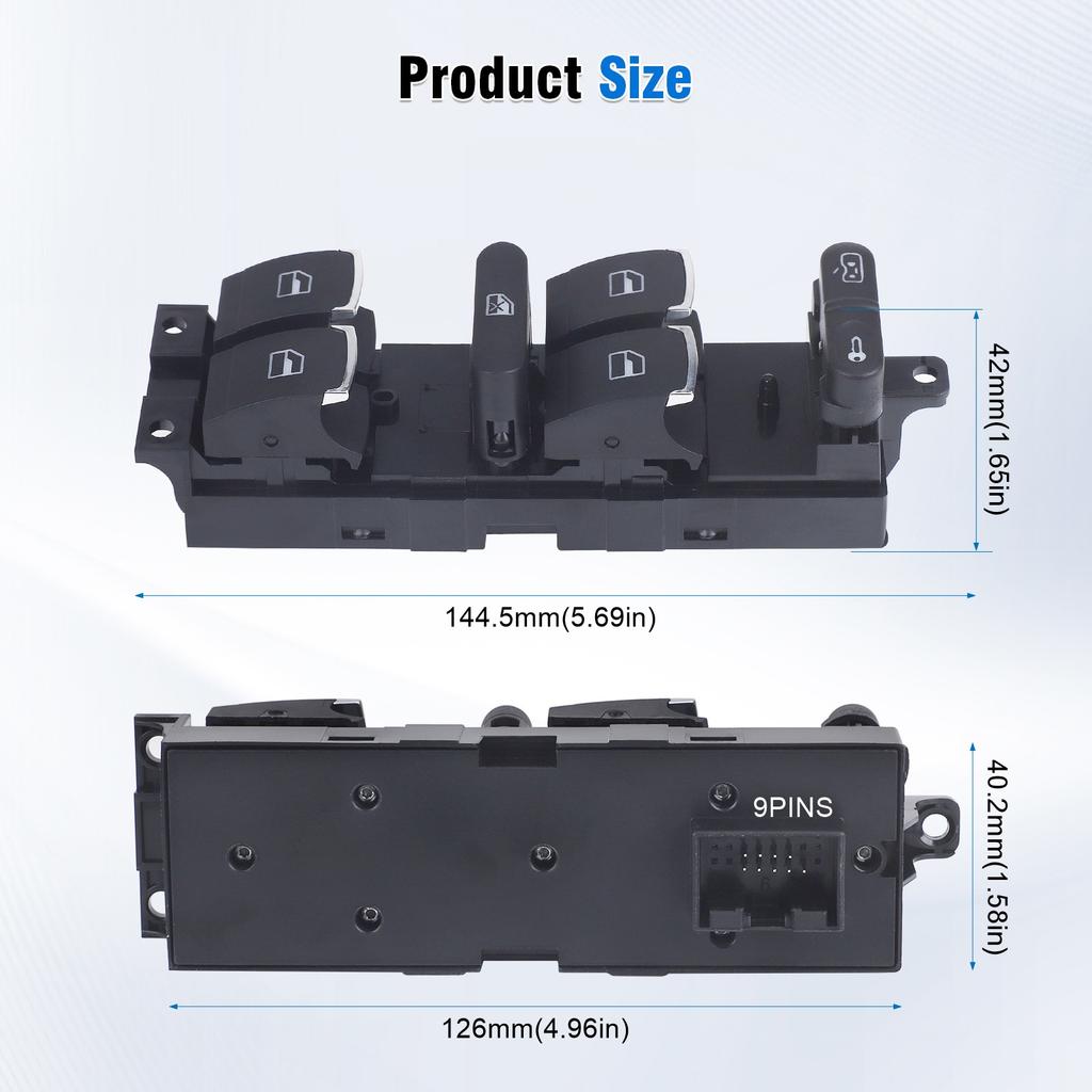 Power Window Switch 1J4959857 3BD959857 1J4959857D 1J4959857C Driver Side For VW Golf 4 Jetta MK4 Bora Passat B5 Plastic 12V