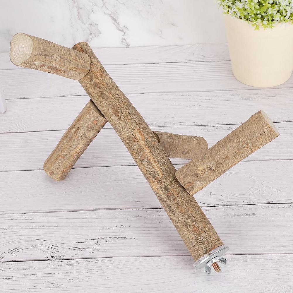 Wood Pet Parrot Perch Activity Standing Branches Toy Biting Playing Supply