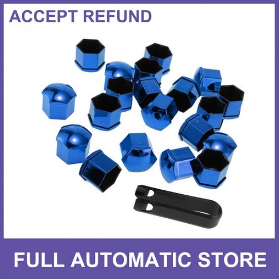 

20Pcs 21mm Universal Wheel Lug Nut Bolt - Car Chrome Blue