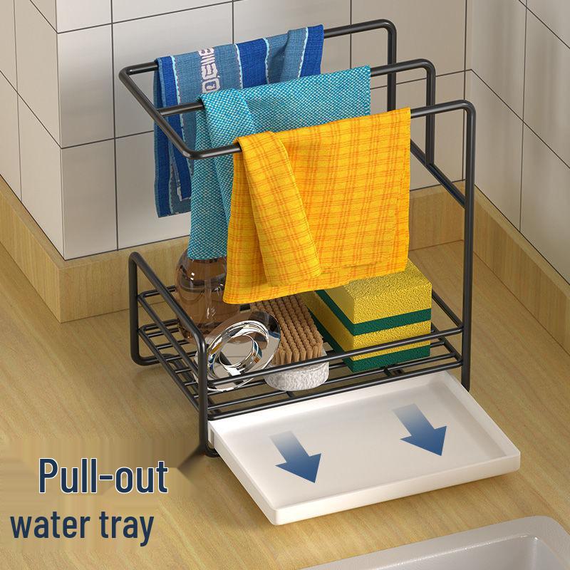 Wall-Mounted Dishcloth Drying Rack and Organizer