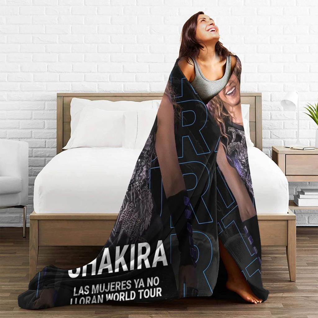 Shakira Tour 2025 Decken Weiche Warme Flanell Überwurfdecke Tagesdecke für Bett Wohnzimmer Picknick Reisen Zuhause Sofa