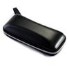 Classic Black Leather Sunglasses Case with Zipper - Portable and Anti-Compression
