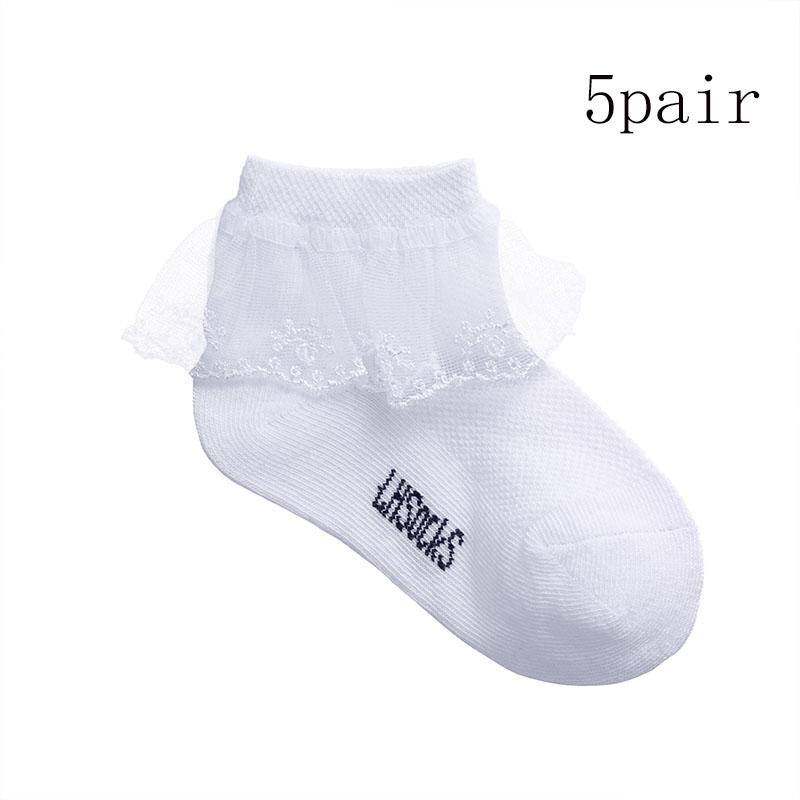 Baby Girls Kids Breathable Cotton Lace Ruffle Princess Dance Socks Children Socks White Baby Girls Four Seasons