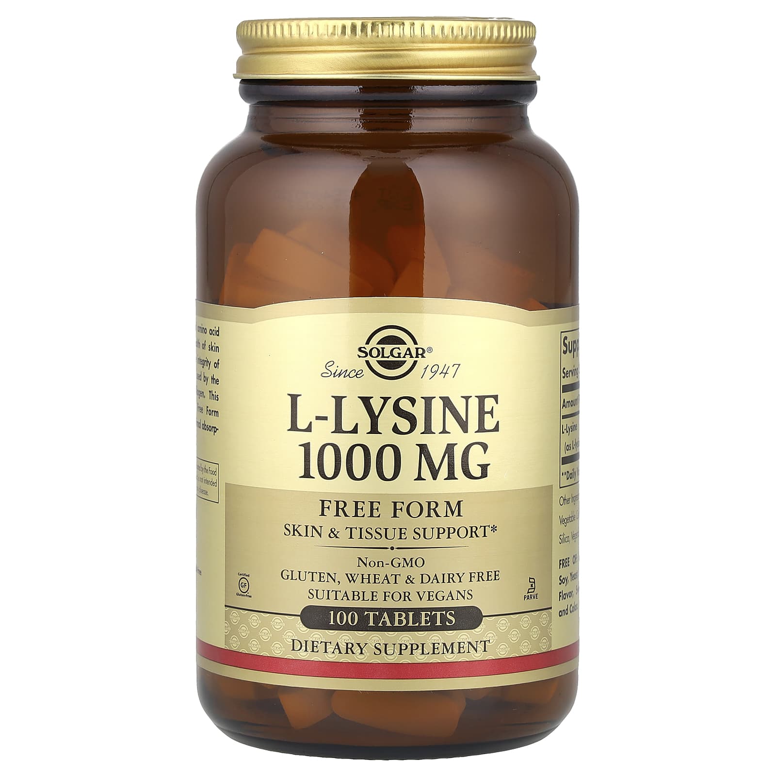 

L-Lysine, 1000 Mg, 100 Tablets