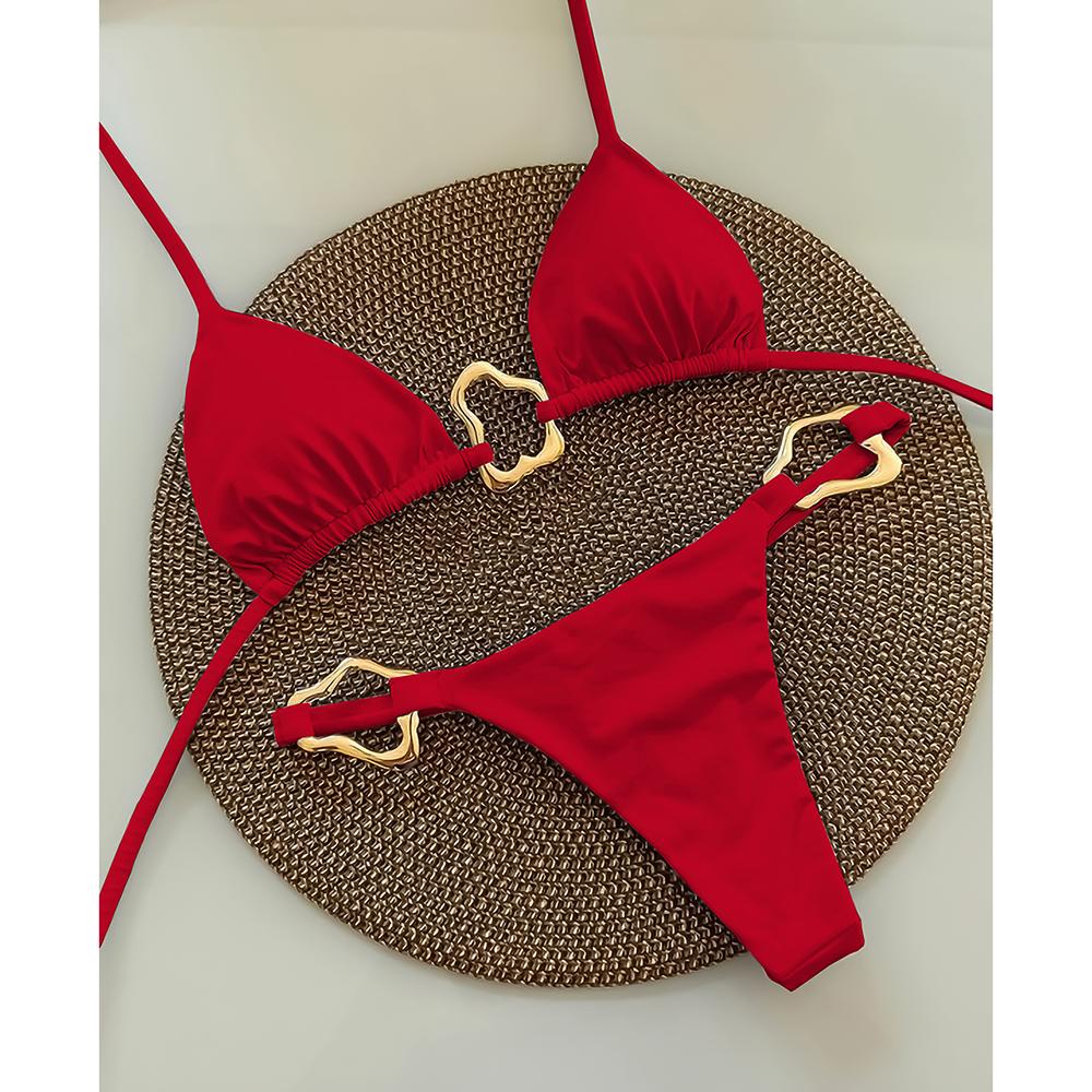 Sexig Halter Micro Bikini 2026 Dam Badkläder Enfärgad Badkläder Trosa Bikinis Set Brasiliansk Strandkläder Badkläder Biquini Kvinna