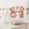 Couple Bears Love Balloons Wall Sticker for Bedroom Living Room Shop Background Removable Self-Adhesive Decoration