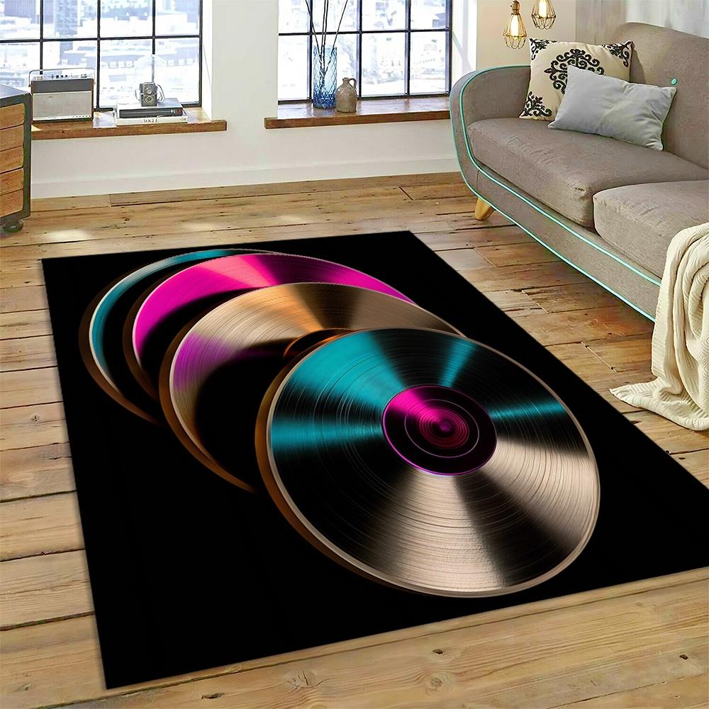 Vinyl Record Music DJ Screen tape Rug Carpet for Living Room Bedroom Home Decor,Floor Mat Non-slip Decoration for Sofa Doormat
