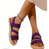 Lightweight soft soled sandals for women summer flat bottomed student Roman sandals for women round headed breathable beach sandals