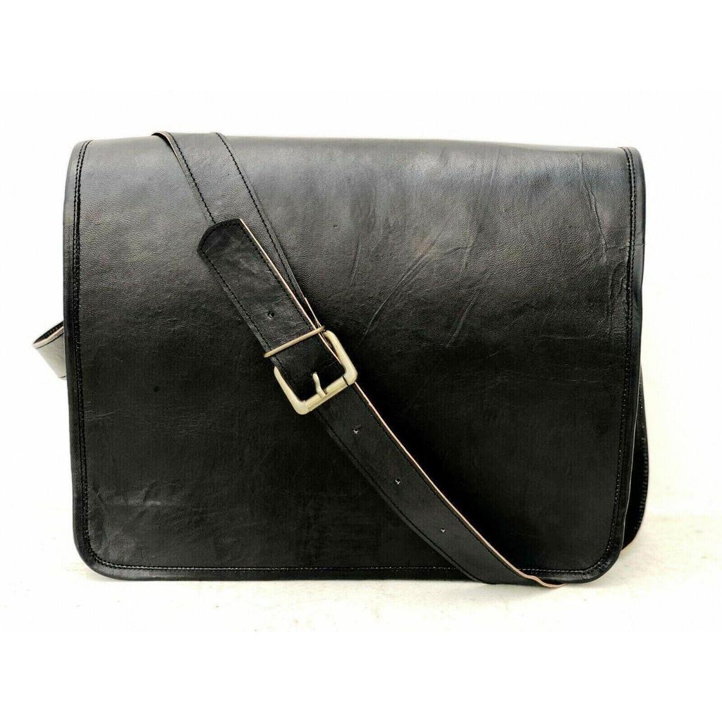 Bolso bandolera de cuero negro hecho a mano para hombre, maletín, bolso  para ordenador portátil – comprar a precios bajos en la tienda online Joom