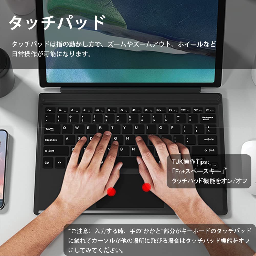 TJK Wireless Bluetooth Compatible with Microsoft Surface Pro US English Separate Supports Roman Alphabet Input Keyboard, Keyboard, 7/Pro 6/Pro 5/Pro