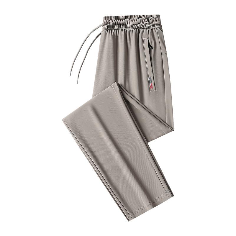 

Large Size Ice Silk Sports Pants Thin Loose Breathable Casual Quick-Drying Straight Pants Men s Thin Casual Pants XL хакі