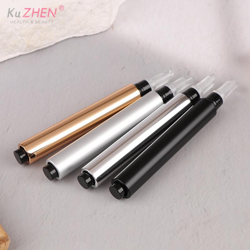 1PC Mini 3ml Gold/Silver/Matte Black Twist Pens Empty Lip GlossPen Silicone Brush Tip Cosmetic Acne Oil Container Concealer Tube