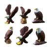 6 Stück Simulierte Weißkopfseeadler-Miniaturen - Harz-Ornament Für DIY-Terrarium, Auto & Schreibtischdekoration