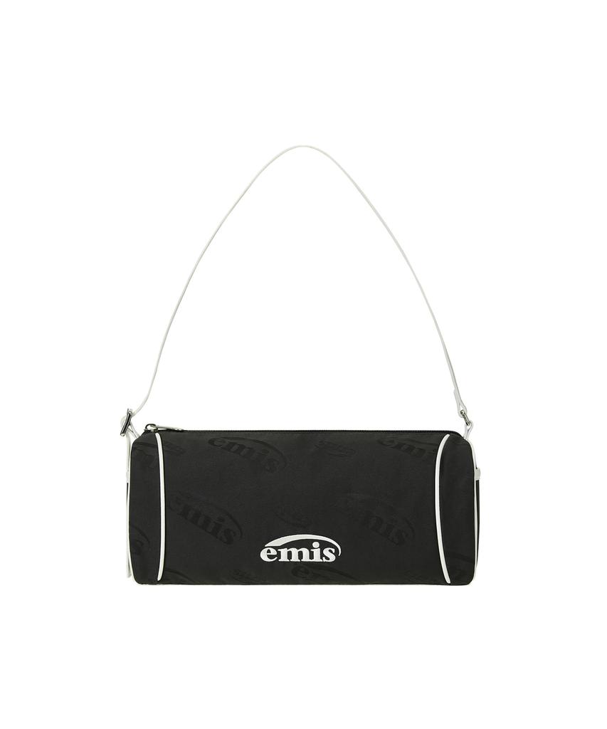 Emis Logo Jacquard Shoulder Bag-Black
