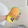 For iPhone 16 Pro Max Silicone Case Cute Hamburger Slipper Design Shockproof Phone Back Cover
