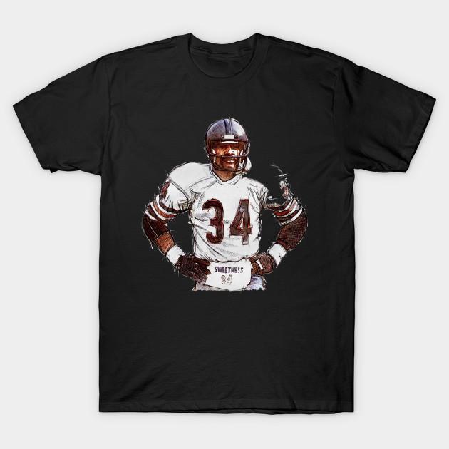 

Men Black Print T-shirt Walter Payton Chicago Sweetness Sketch No-Cut Transfer Paper Print Cotton Tshirt 4XL чорний