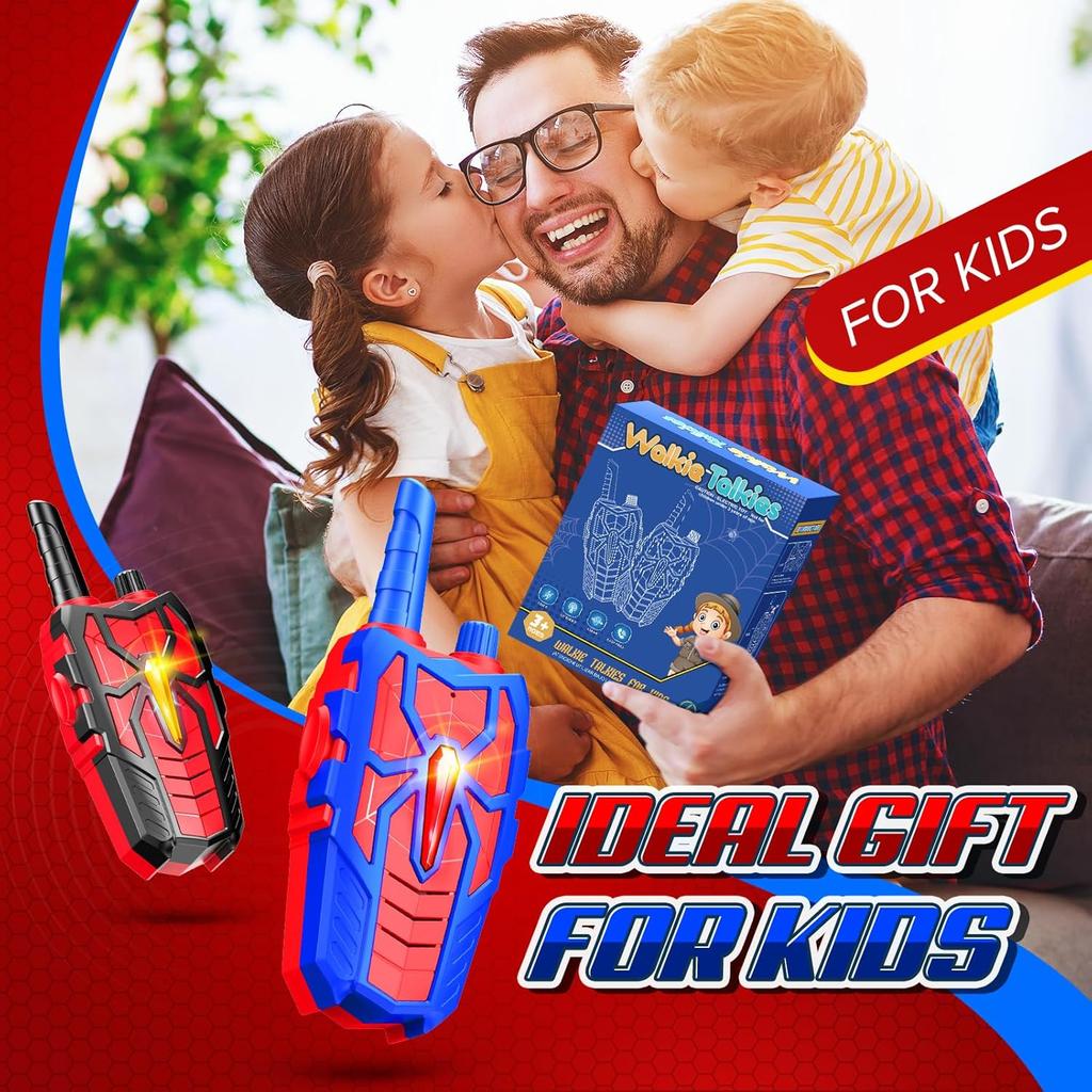 Rechargeable Walkie Talkies for Kids : Christmas Toys Gifts for Boys Ages 3 4 5 6 7 8 9 10 Kids Walkie Talkies 2 Pack Outdoor Hiking Toy for 5-7 Year