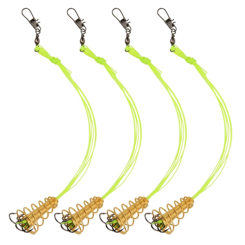 

4 шт., антивисячие приманки для ловли карпа, крючок, взрывная приманка, приманка для рыбы с пружинной кормушкой, снасти(9# )