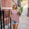 2026 Summer New Women's V-neck T-shirt with Hollow Out Short Sleeves Casual Top