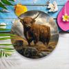 Vintage Highland Cow Metal Wall Art Retro Aluminum Plaque Home Decor 7.87 Inch