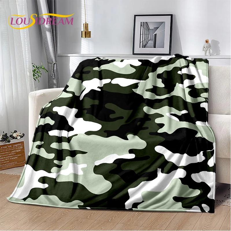 2025 Colorful Camo Green Camouflage Soft Blanket,Soft Throw Blanket for Home Bedroom Bed Sofa Picnic Travel Cover Child Gift