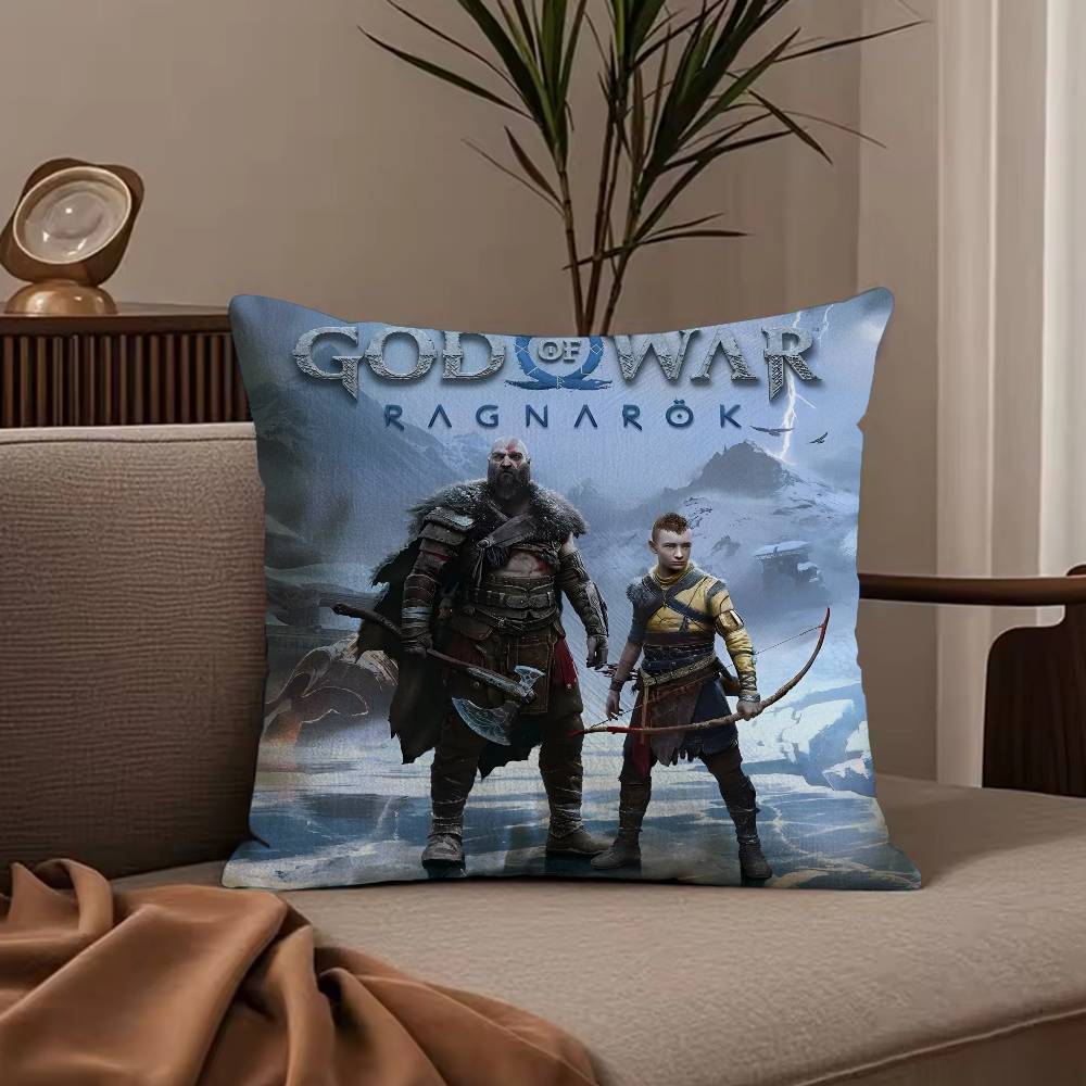 Anime G-God of W-War Ragnarok Pillow Case Anti-dustmite Pillowcase Invisible zipper silky short plush Sofa cushion cover