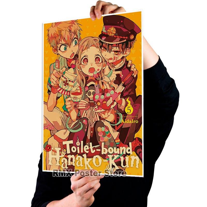 Anime toaleta Hanako Kun plakaty biały papier powlekany obrazy do dekoracji wnętrz naklejki ścienne dekoracja pokoju mural