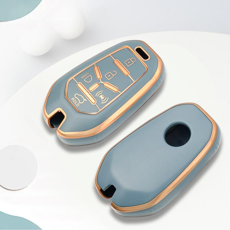 New Car Remote Key Case Cover Protector For Ssangyong Rexton Y400 Y450 G4 2021 2022 Holder TPU Shell Fob Accessories 5 Buttons