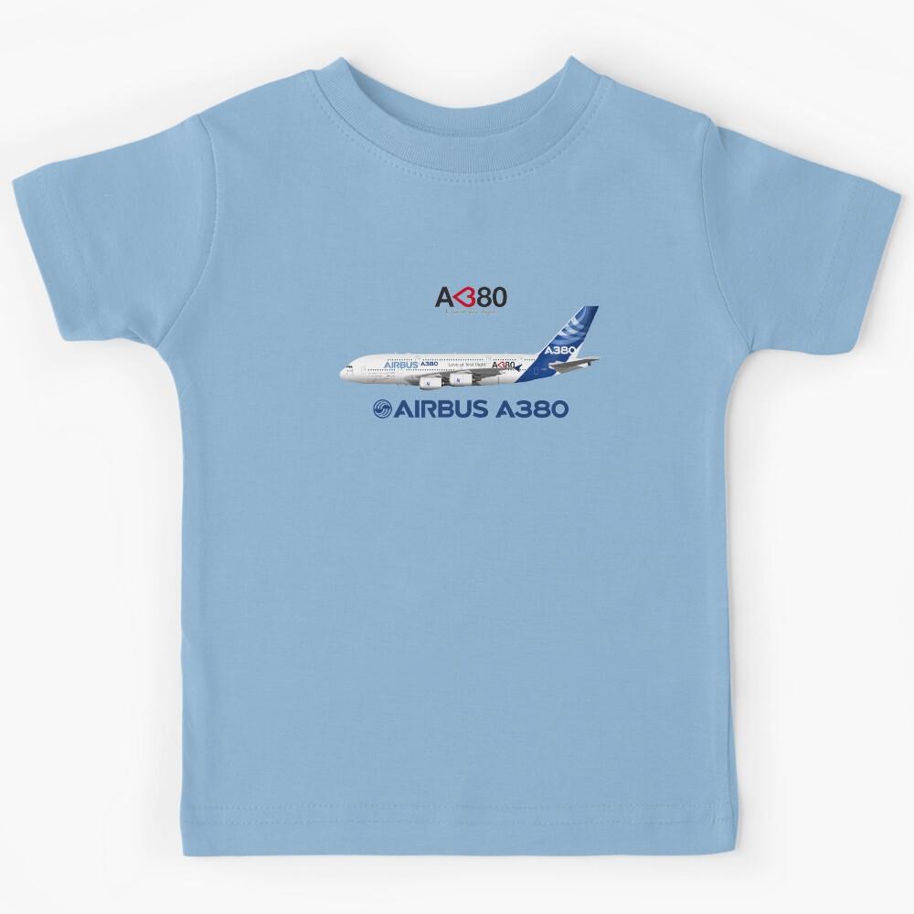 Иллюстрация Airbus A380 «Любовь с первого полета» - Синяя версия Детская футболка 120