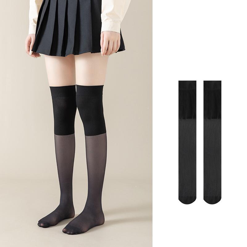 Kave  New Summer Air Conditioned Socks Women'S Over The Knee Stockings Thin Sheer Knee Warm Long Thigh High Non-Slip Hosiery