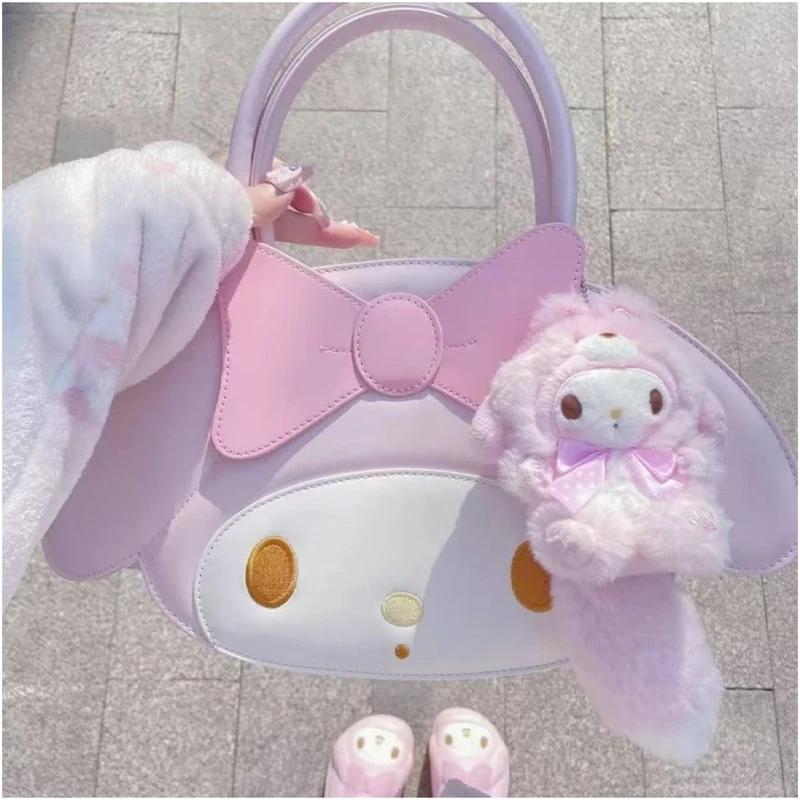 Pink PU Leather Shoulder Bag Fashionable Large Capacity Handbag Cute Exquisite Women Purse