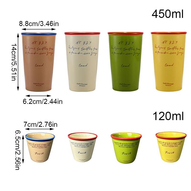 1PC Water Cup Coffee & Tea Lovers Paper Cup Shape INS Ceramic Coffee Mug Chic 2 Sizes