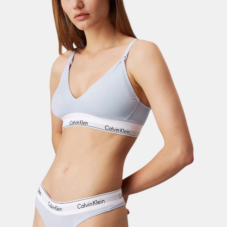 Calvin Klein Letter Underwear Comfortable Sports Breathable Bra Women underwear Blue 000QF6218E-CIQ