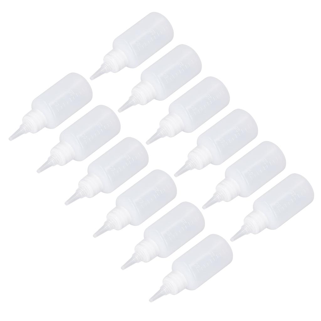 100PCS 50ml Empty Squeeze Bottles with Scale Semi Transparent Plastic Liquid Dispensing Container for Dye Oil Ink Paint