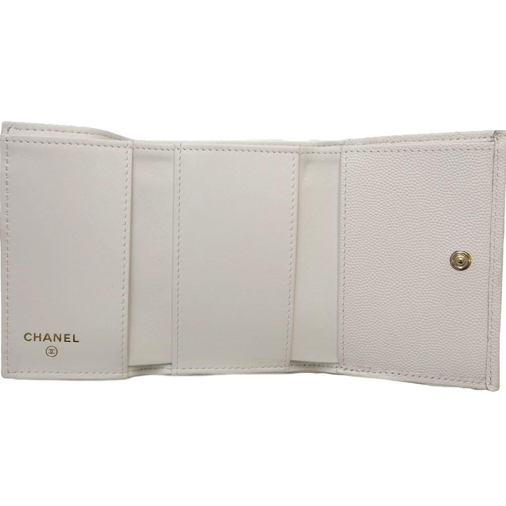 Used CHANEL Classic Small Flap Matelasse Caviar skin Tri-fold wallet AP0230 /083640