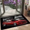 VIKAMA Stylish Sports Car Door Mats Indoor/Outdoor Area Rugs Soft Anti-Slip Floor Mats For Car Enthusiasts and Home Decor