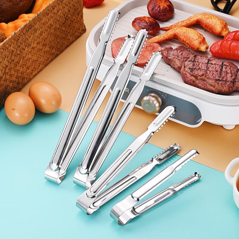 Zhi Shi Stainless Steel Korean BBQ and Food Tongs