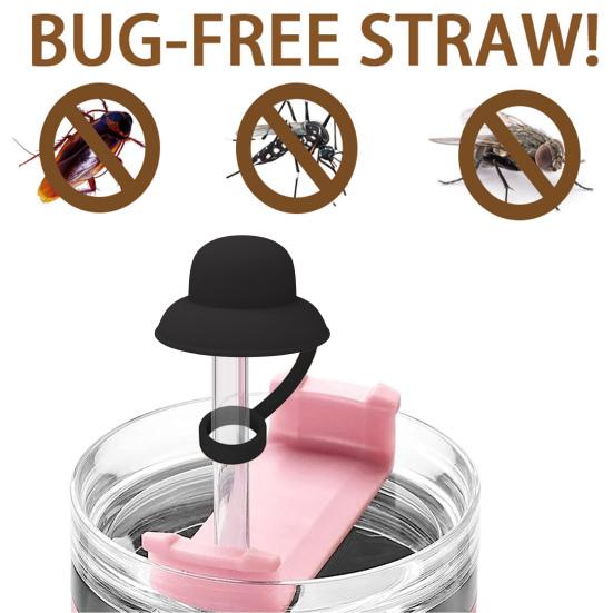 1/4ks Pokrývky na brčko na kovbojský klobouk Silikonové zakrývače na slámu v potravinářské kvalitě Univerzální velikost Legrační pohárek na prach ze slámy Příslušenství